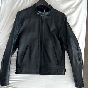 Barely worn Topman Black real leather jacket. Size small.